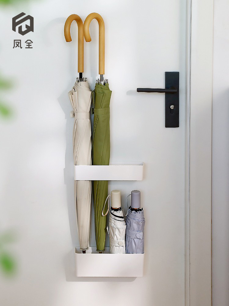 Japanese register and obtain a residence permit household Umbrella stand Wall hanging Storage Shelves After the door Umbrella barrel Free punch Shelf Doorway
