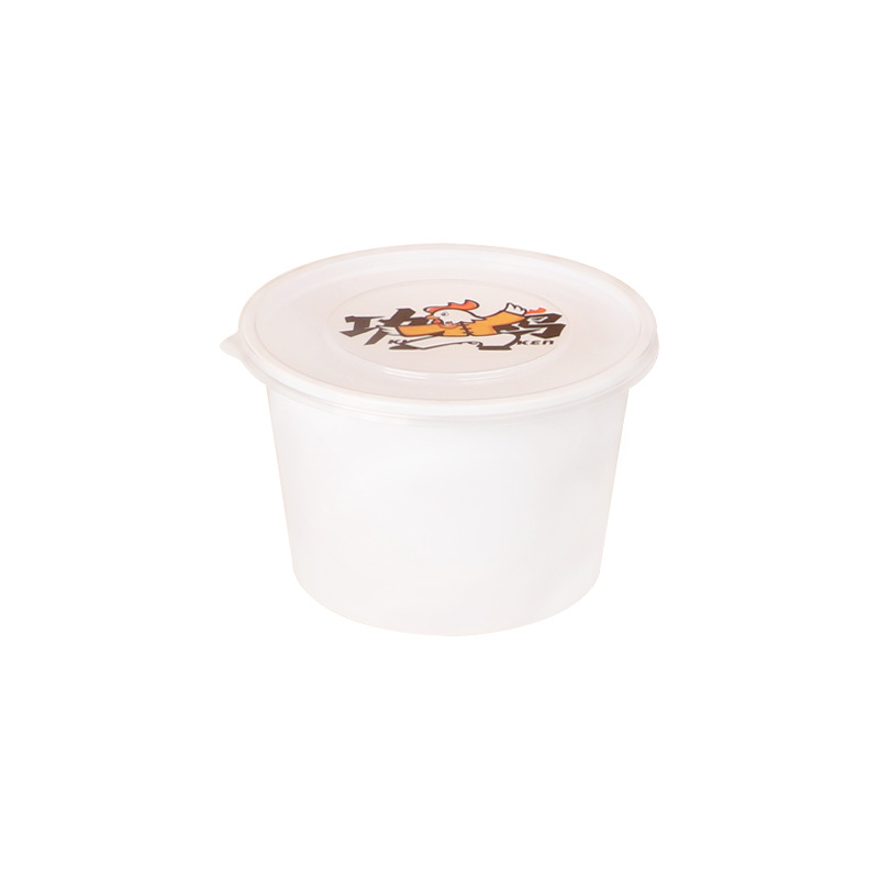 Fiambrera desechable con logotipo personalizado creativo, tazón de embalaje de alimentos desechable, caja redonda, fiambrera para llevar, venta al por mayor