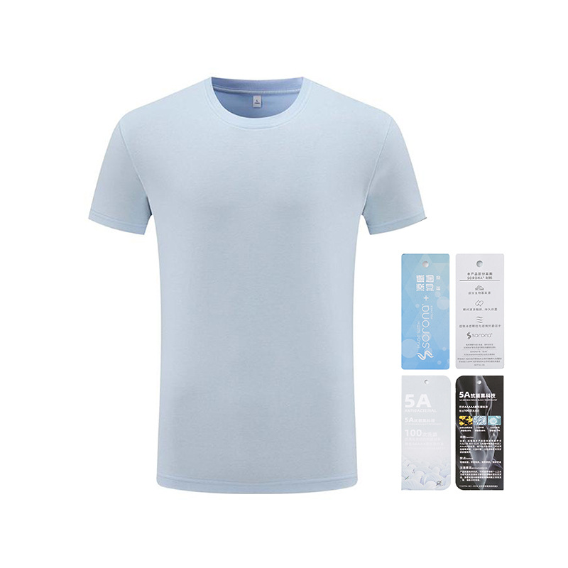 50 hombros, doble cara, antibacteriano, cuello redondo, manga corta, ropa de trabajo, camisa cultural, camiseta de algodón, logotipo personalizado