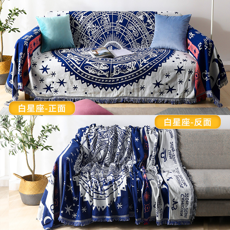 Nordic Internet celebridad sofá manta de doble cara cubierta completa sofá cojín de tela estilo ins Four Seasons universal de algodón de lino cubierta de la toalla del sofá