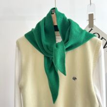 出口韩国东大门纯色羊毛针织三角巾围巾秋冬保暖护颈围脖小披肩女