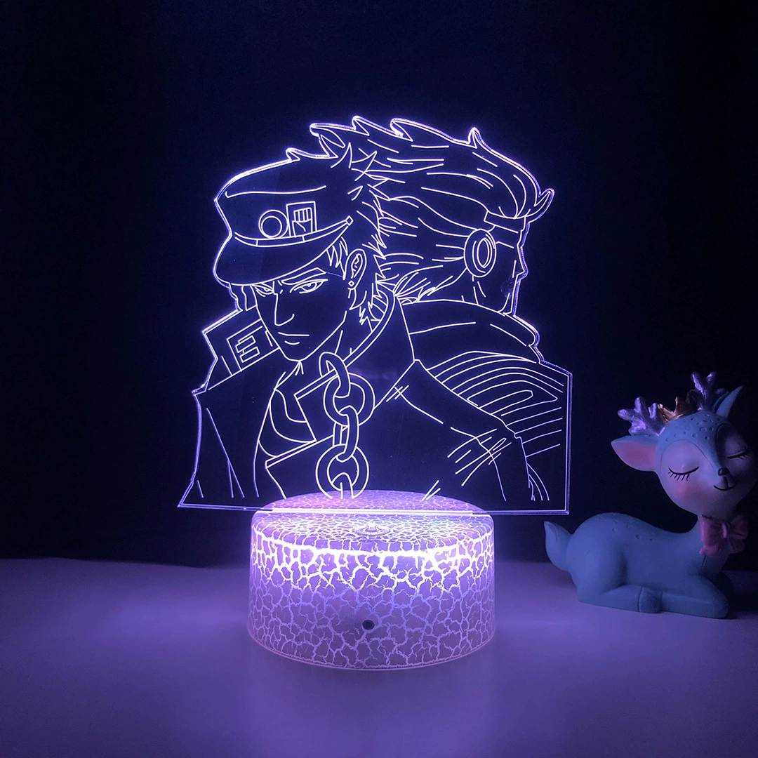 Jojo Bizarre Adventure 3D ночной светильник для спальни декоративный лампа