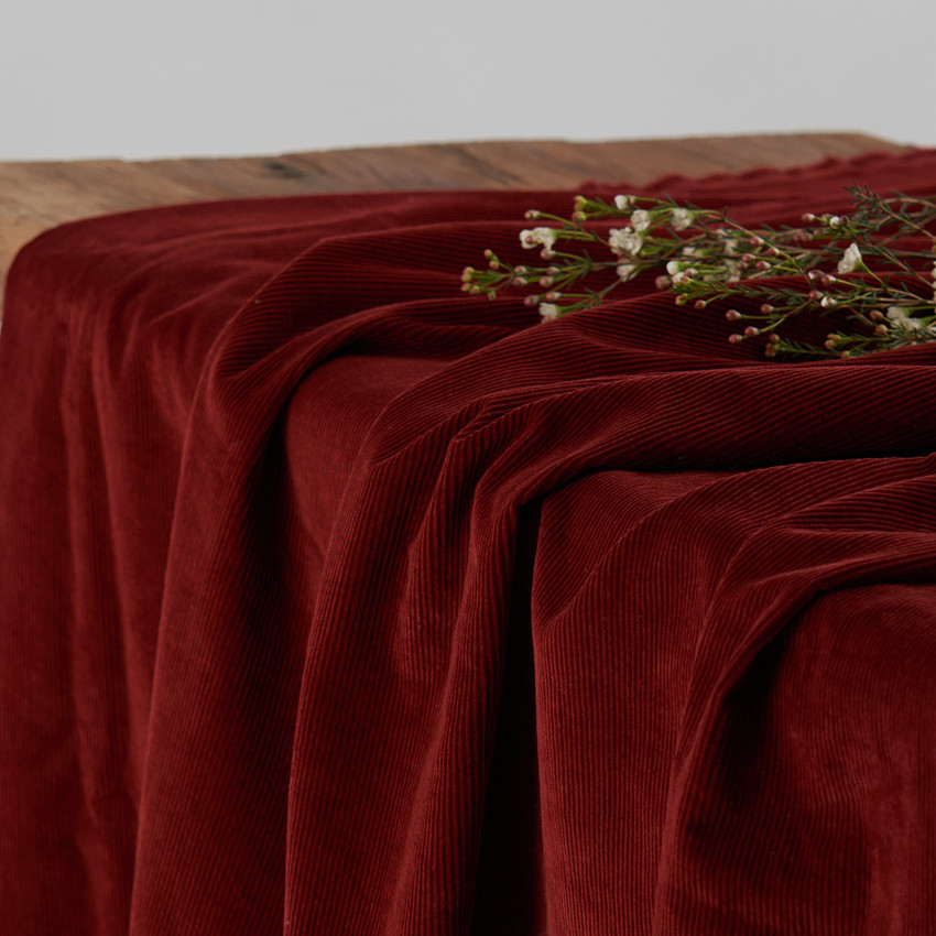 【锈红】秋冬加厚高密砂洗全棉灯芯绒衬衫裤子风衣外套服装面料