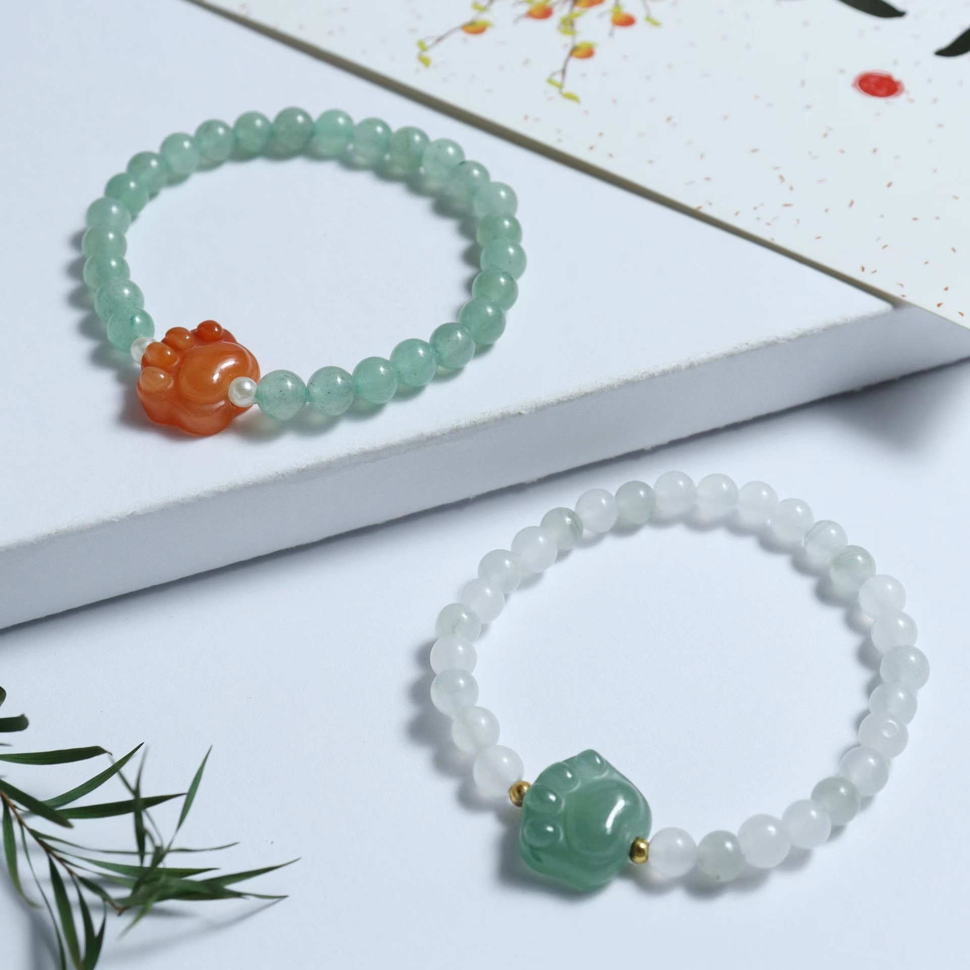 Tianshan pulsera de jade azul para mujeres Xinjiang oro jade blanco jade cuentas DIY multi anillo flotante calabaza pulsera al por mayor