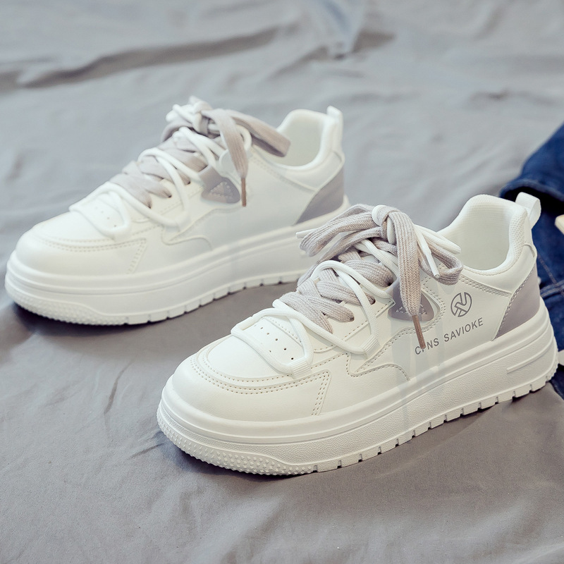 Vielseitige Damen Sneaker In Weiß Mit Dicker Sohle_voghion.com