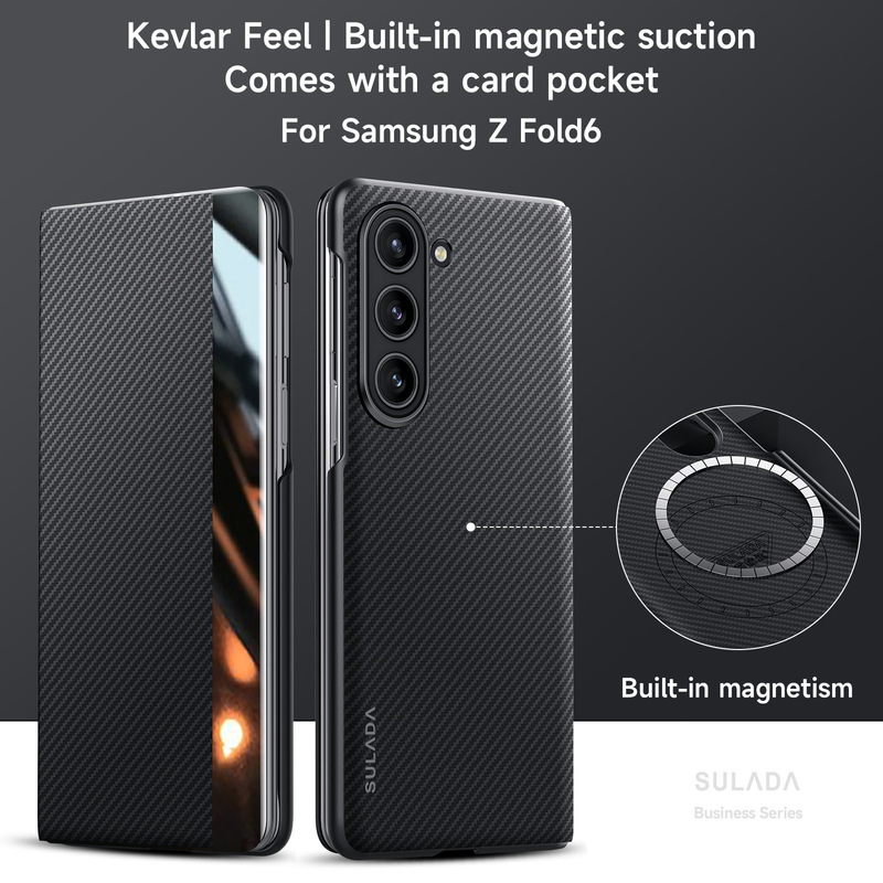 Suitable for Samsung Z Fold7/W26 Mobile Phone Case 6/5/4 Magnetic Flip Smart Leather Case Card Kevlar Pattern Suitable for Samsung Z Fold7/W26 Mobile Phone Case 6/5/4 Magnetic Flip Smart Leather Case Card Kevlar Pattern