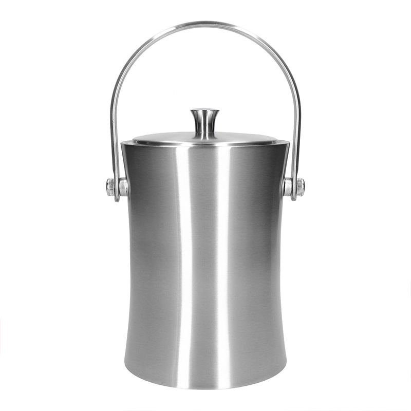 Los fabricantes suministran cubo de hielo de acero inoxidable cubo de hielo de doble capa cubo de hielo en forma de cintura Cubo de champán de acero inoxidable