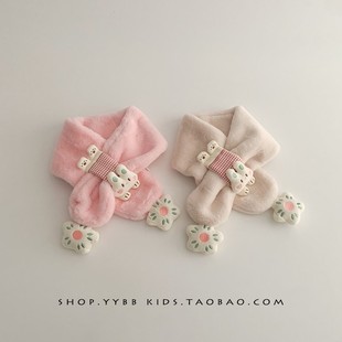 2024 New Children's Cute Scarf Baby Autumn and Winter Girls' Plush Collar Girls' Winter Thickened Neck Protection Scarf
