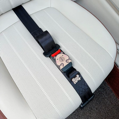 Car Anti-Belly Restraint, Car-Mounted Pregnancy – Car seat belt - three-point-anti-strangle-safety-belt-black-squinting-capibala