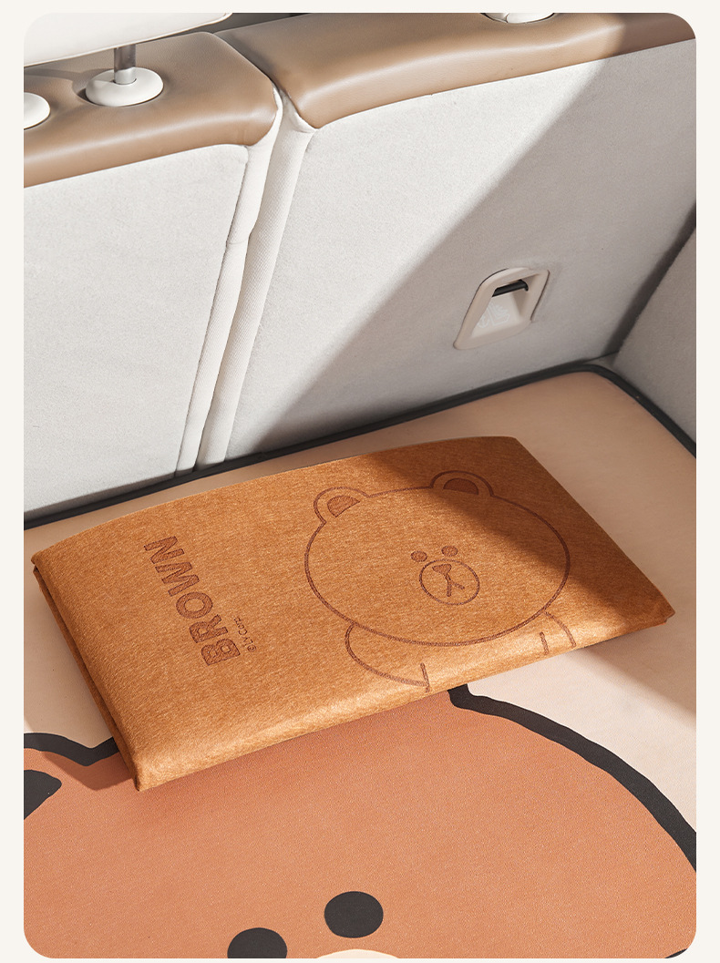 Brown Bear Car Accessories Felt Storage Box Foldable Trunk Snack Storage Basket Organizer Storage Trunk