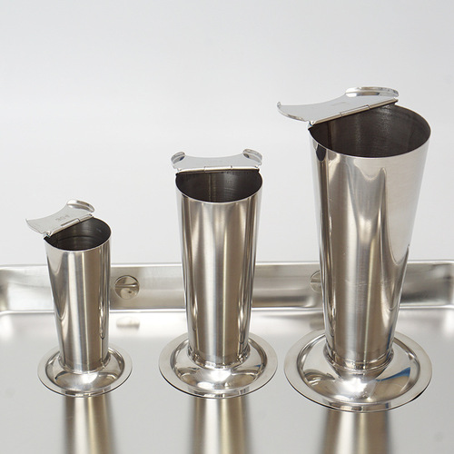 Stainless steel tweezers barrel 304 medical foam tweezers barrel with cover inverted cone holding barrel sterilization barrel dressing barrel instrument barrel