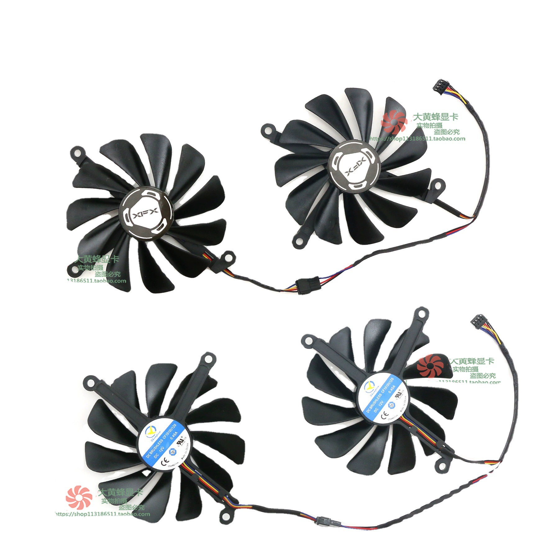 Совместимый вентилятор для видеокарт XFX RX5500/5600/5700XT Black Wolf Warrior, модель CF1010