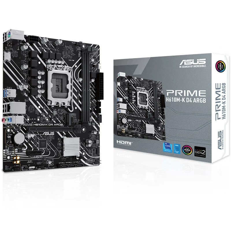 Asus совместимая материнская плата, 610M, D4, G7400, 12100, 12400