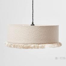 法式中古客厅吊灯餐厅卧室书房侘寂风复古民宿设计师流苏布艺灯具
