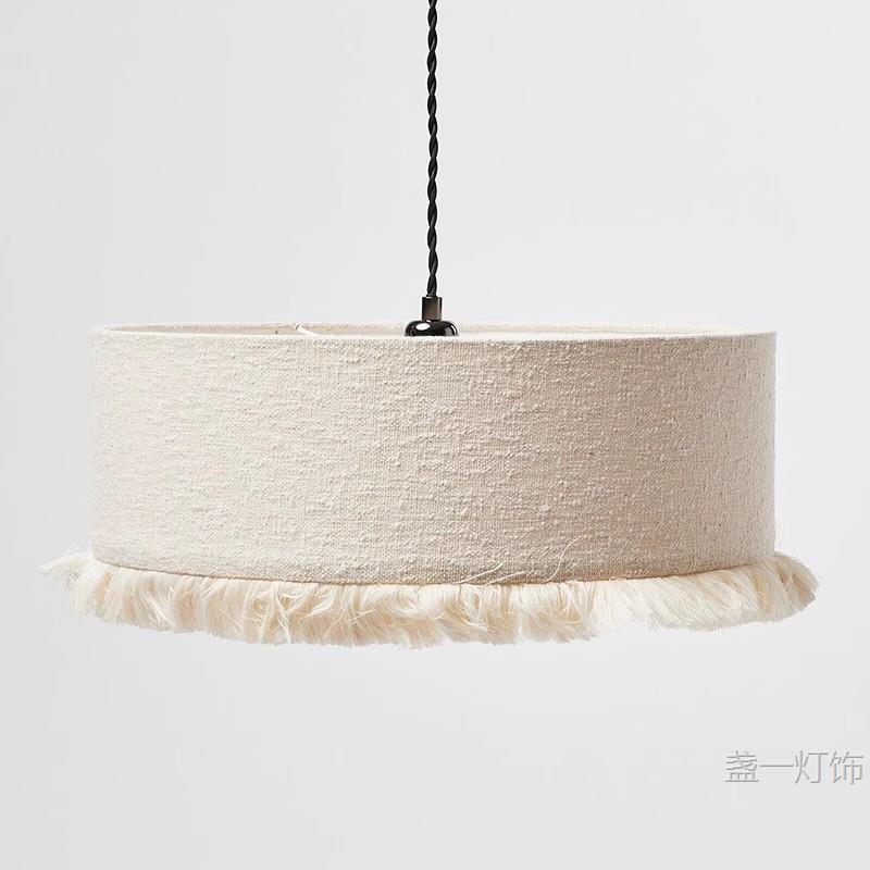 法式中古客厅吊灯餐厅卧室书房侘寂风复古民宿设计师流苏布艺灯具
