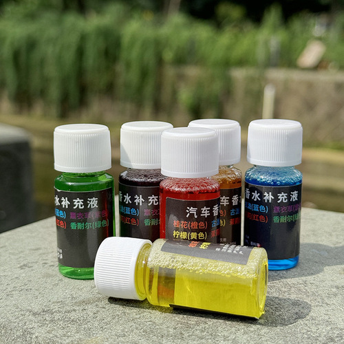 Wholesale Car Fragrance 10ml Refill Liquid Colorful Car Air Freshener Refill Pack Transparent Glass Air Freshener 40g