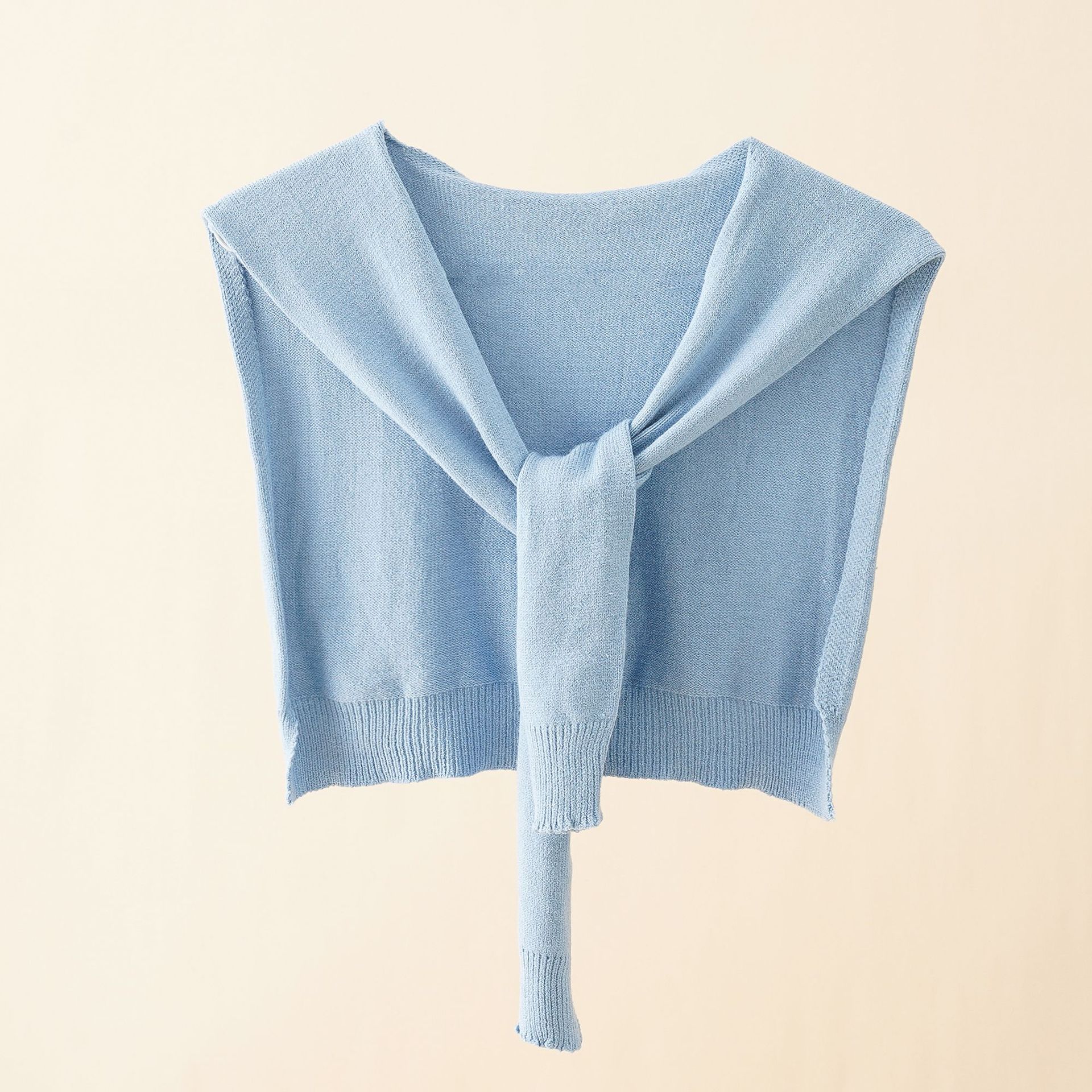 Chal de lana de color sólido para mujer, habitación con aire acondicionado de verano, hombro de moda de punto al aire libre nuevo chal de primavera y otoño collar falso Delgado