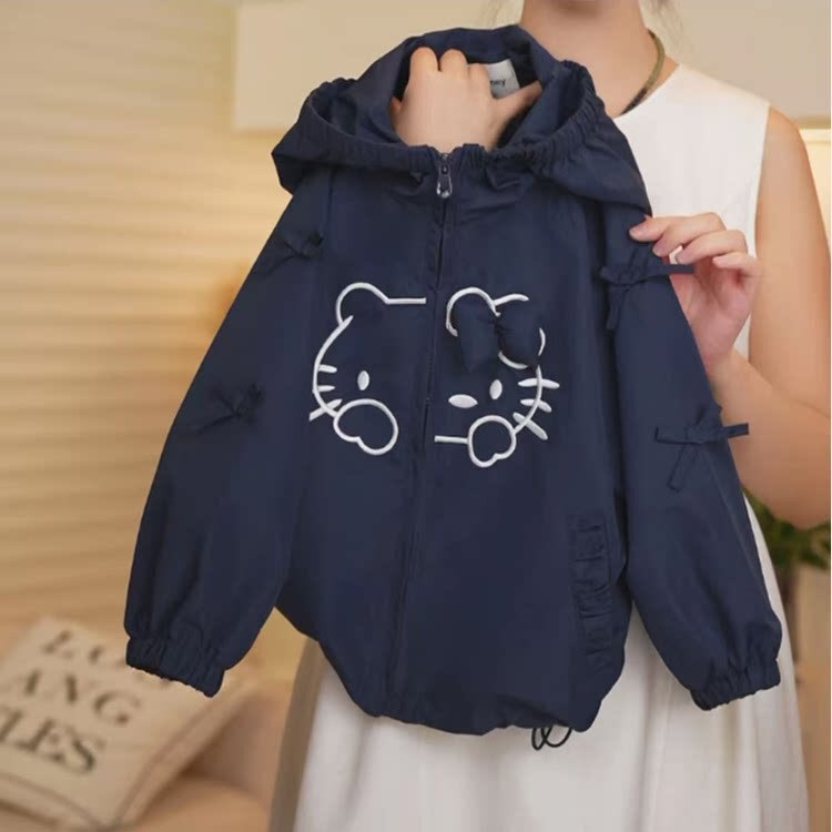 Girls' Jacket Spring and Autumn 2026 New Stylish Children's Autumn Hooded Jacket Little Girl's Trendy Autumn Top