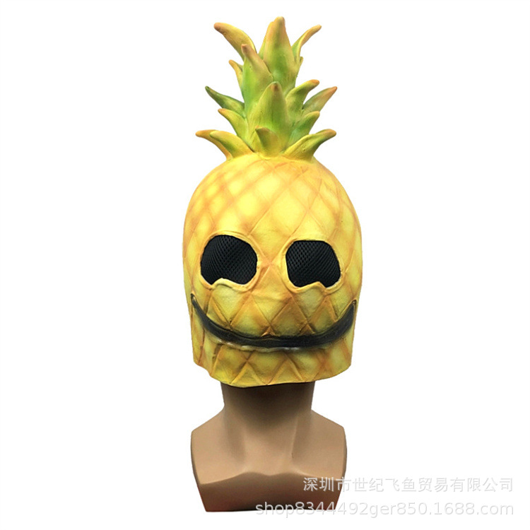Fruta de uva piña naranja máscara plátano bola partido divertido rendimiento accesorios Halloween sombrerería