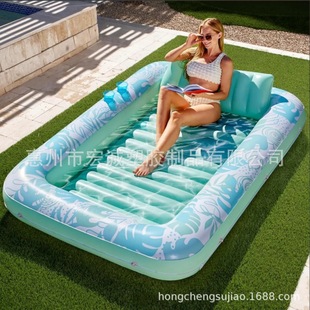 Cross-Border Inflatable Tanning Pool, Sun Pool, Water Floating Row, Inflatable Lounge Chair, Sunbathing Tanning Floating Bed, Floating Mat