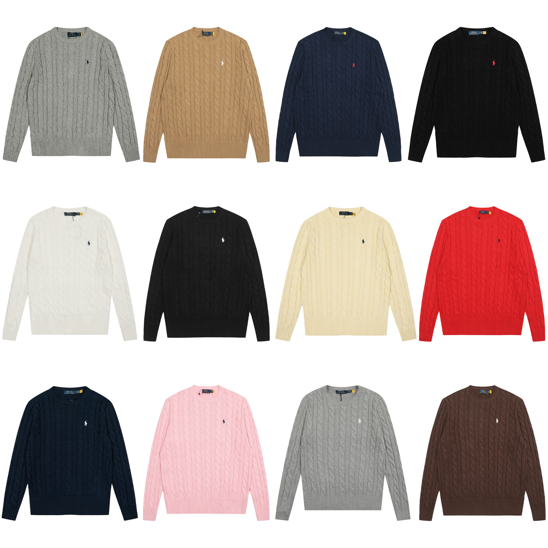 [High Quality] Can Be Scanned with Qr Code~Raff Rl Classic Basic Versatile Men's and Women's Knitted Pullover Crew Neck Sweater