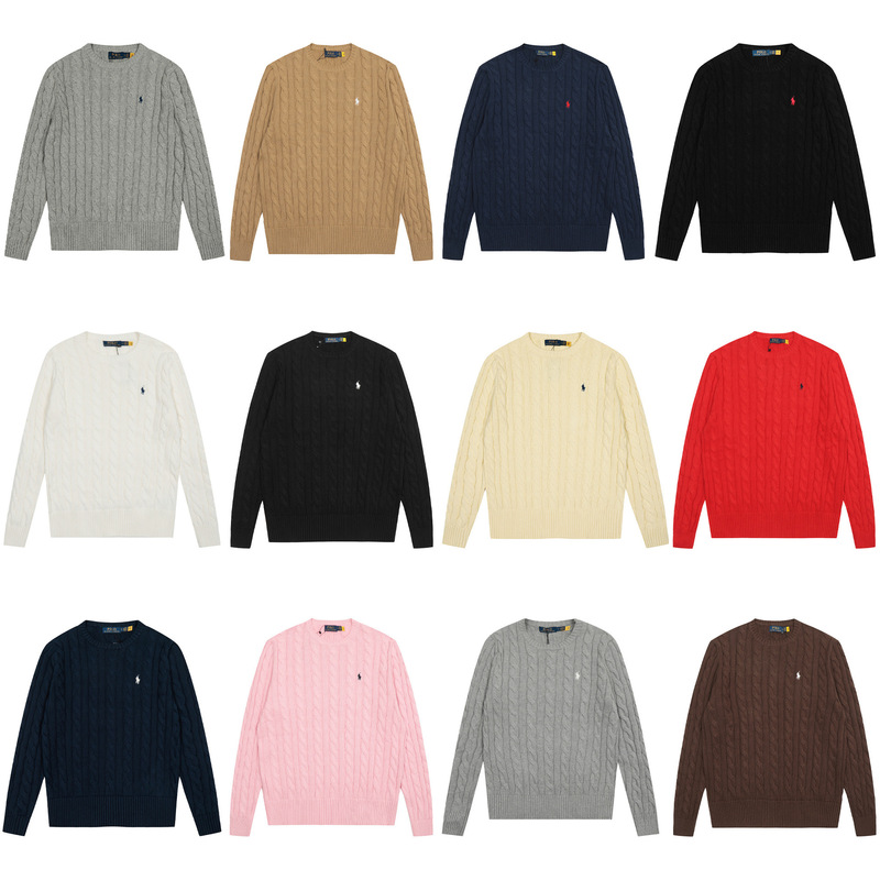 [High Quality] Can Be Scanned with Qr Code~Raff Rl Classic Basic Versatile Men's and Women's Knitted Pullover Crew Neck Sweater