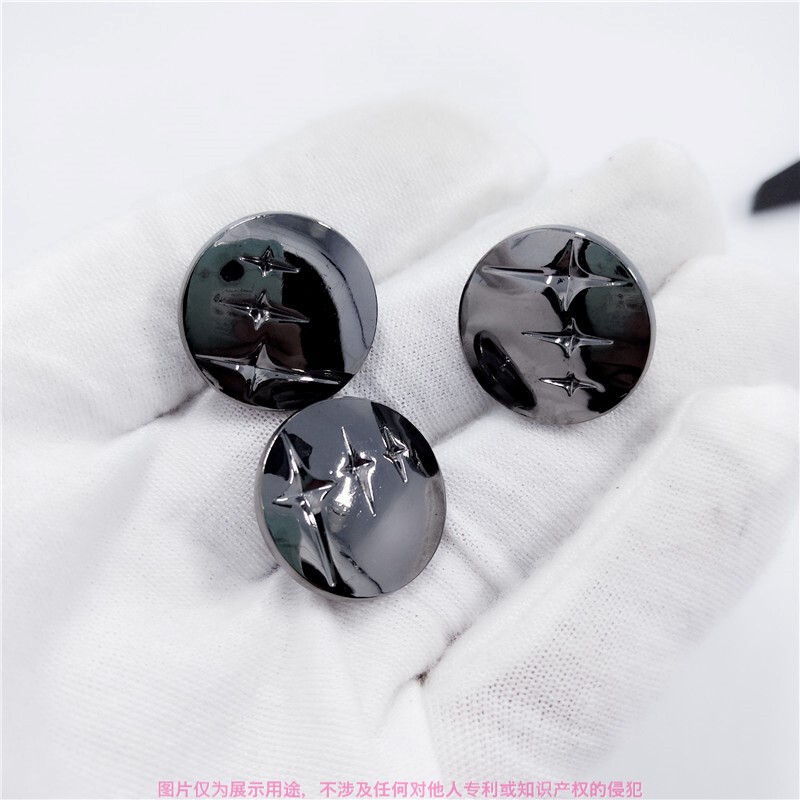 Star/Sparkling Cross Star Swivel Buckle, Starburst Embossed Round Shiny Clothing Buckle, Sparkling Diamond Star Pattern Decorative Buckle