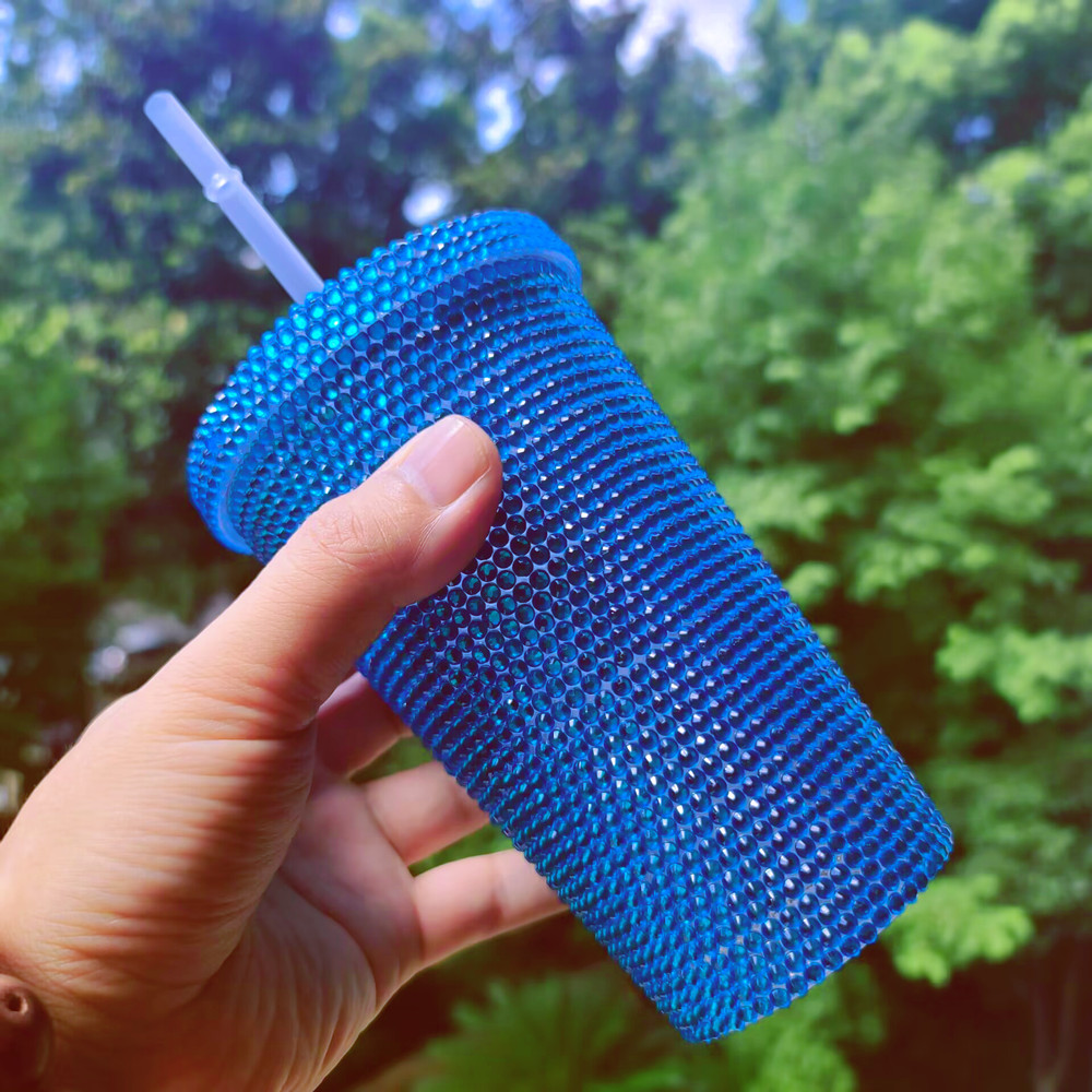 塑料吸管杯镶钻