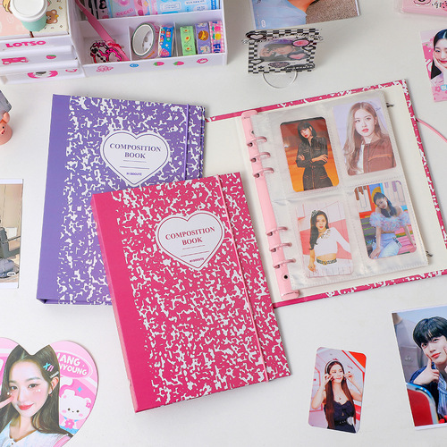 Marbled A5 loose-leaf book Korean idol photo card storage book star film ticket stub star chasing photo album Guka book