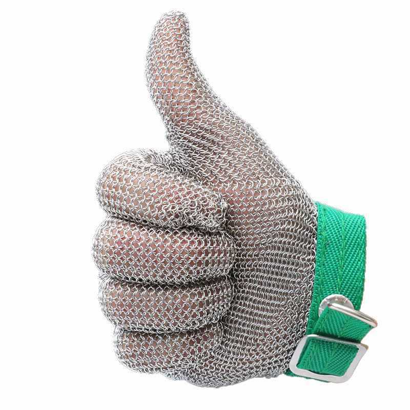 A5L防切割不鏽鋼環手套防割電鋸屠宰裁剪驗廠魚金屬鋼絲鎖子甲勞