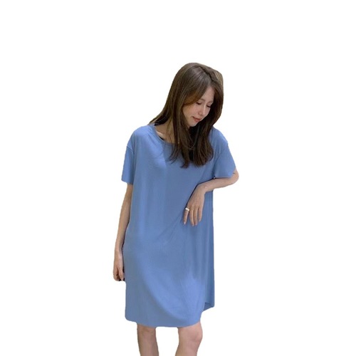 Cool Ice Silk Dress 2025 Summer New Fashion Women's Pajama Set Elegant Dress Loose Student Long Dress