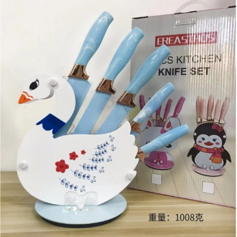 Fábrica directa de dibujos animados creativos cuchillo de cuchillo de cocina cuchillo de frutas cuchillo de cocina cuchillo de 6 piezas