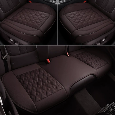 Genuine Leather Car Seat Cushion, High-End, Suitable for All Seasons, Breathable, Single-Piece, Easy to Install, Three-Piece Set, Full Coverage Seat Cushion