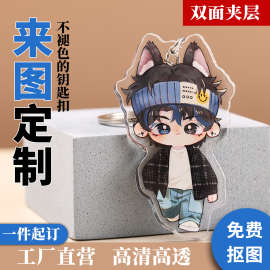 亚克力钥匙扣定作汽车书包小挂件情侣照片diy定作纪念品周边立牌