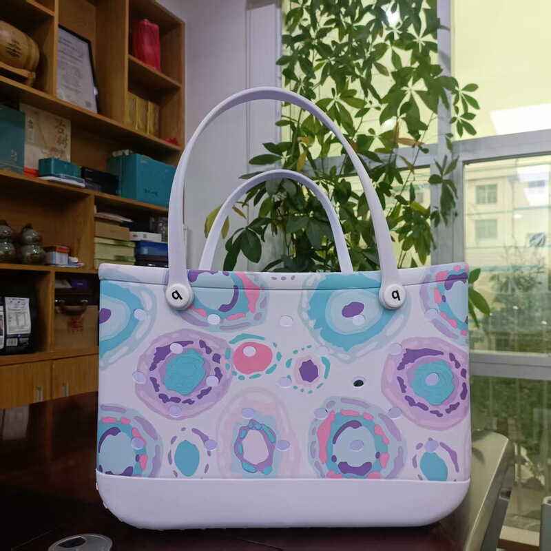 Wholesale Eva Printed Beach Bag 2025 Latest Popular European and American Fashion Printed Storage Bag Silk Screen Beach Bag