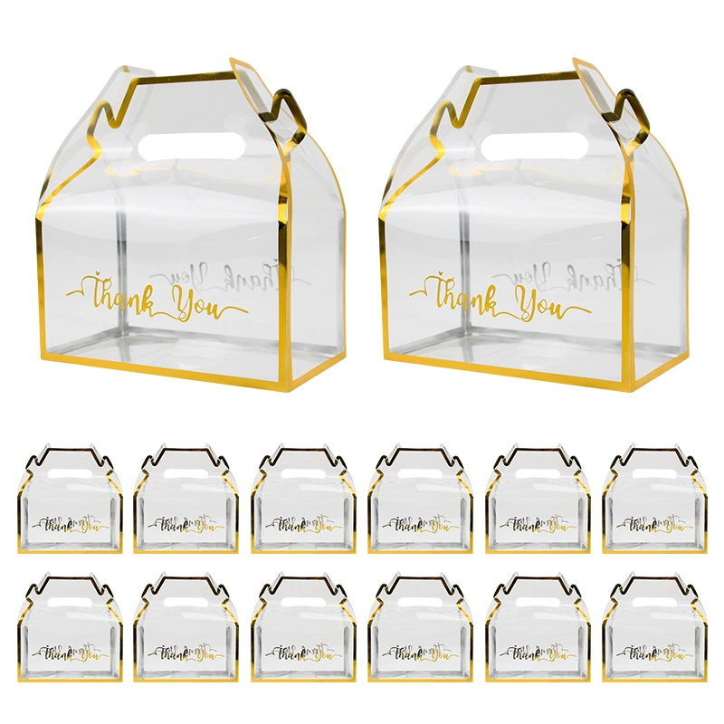 Новый чемодан через границу, прозрачная коробка для сахара из ПВХ, сумка с золотым краем, коробка для конфет, ручная коробка, упаковка, подарочная свадебная коробка для сахара