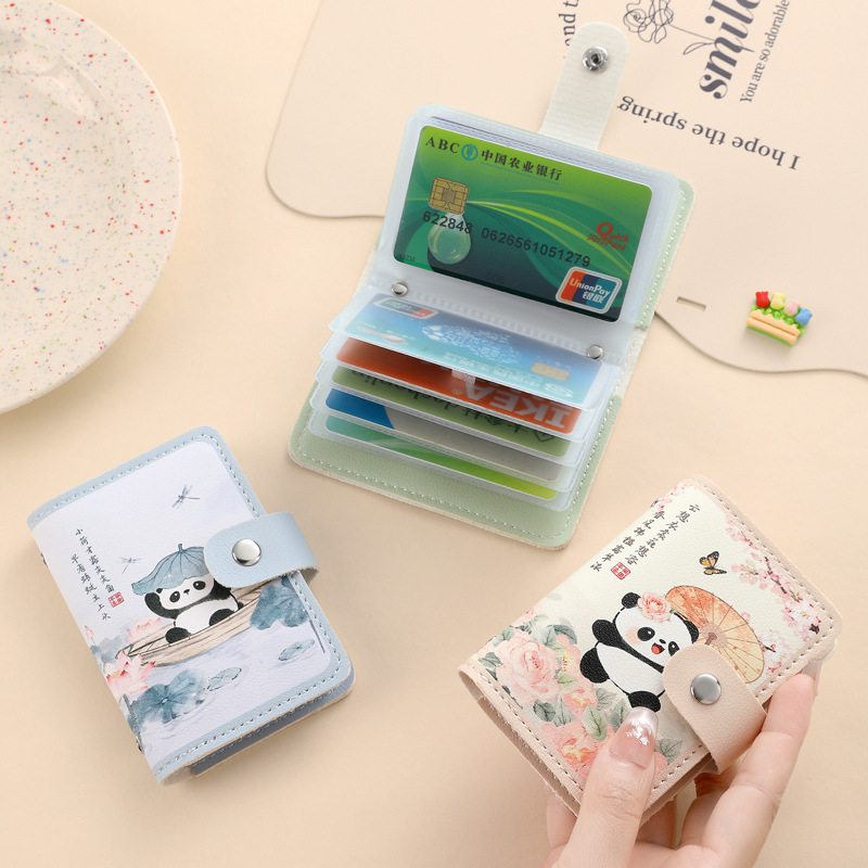 2025 New Panda Card Holder Large Capacity Storage Clip Multi-Card Slot Id Bag Portable Bank Card Storage Card Holder