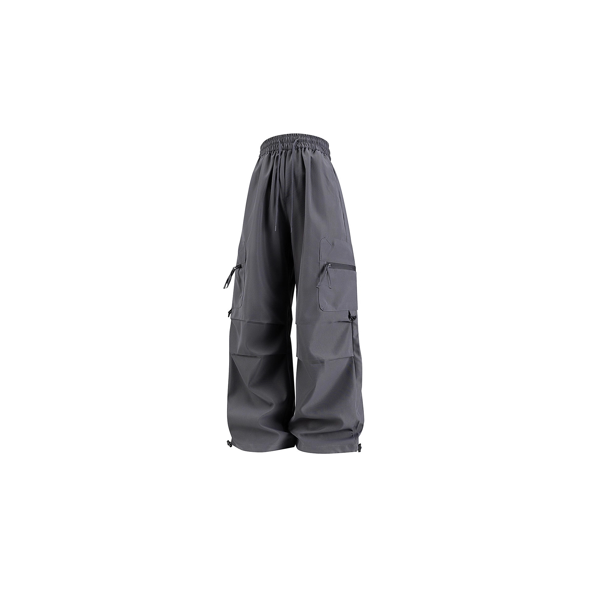 Wholesale cross-border summer American style cargo pants, high street wide-leg casual pants, women's retro high-waisted drawstring versatile trousers