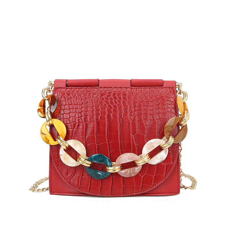 亚克叻手提女包2020秋季新款潮鳄鱼纹链条单肩斜挎包厂家现货|ms