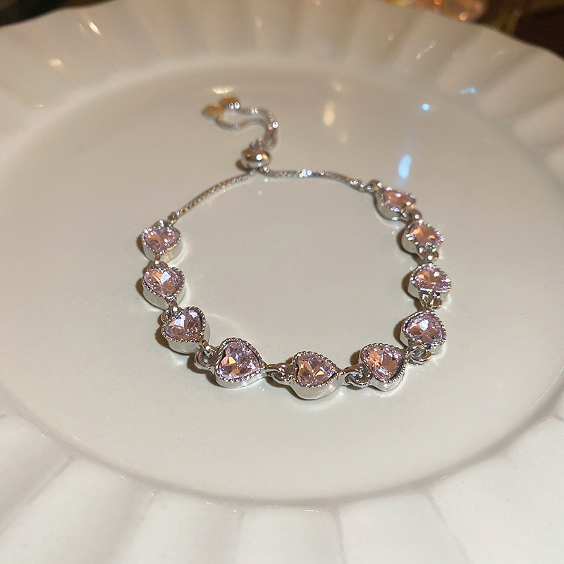 ZIRCON cuadrado pulsera ajustable Mujer simple luz de lujo pulsera moda personalidad temperamento Joker Senior Sentido de mano adornos hembra