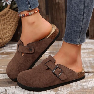 P 78671 Suede cork footbed clogs ܛľ����Ƥ����Ь