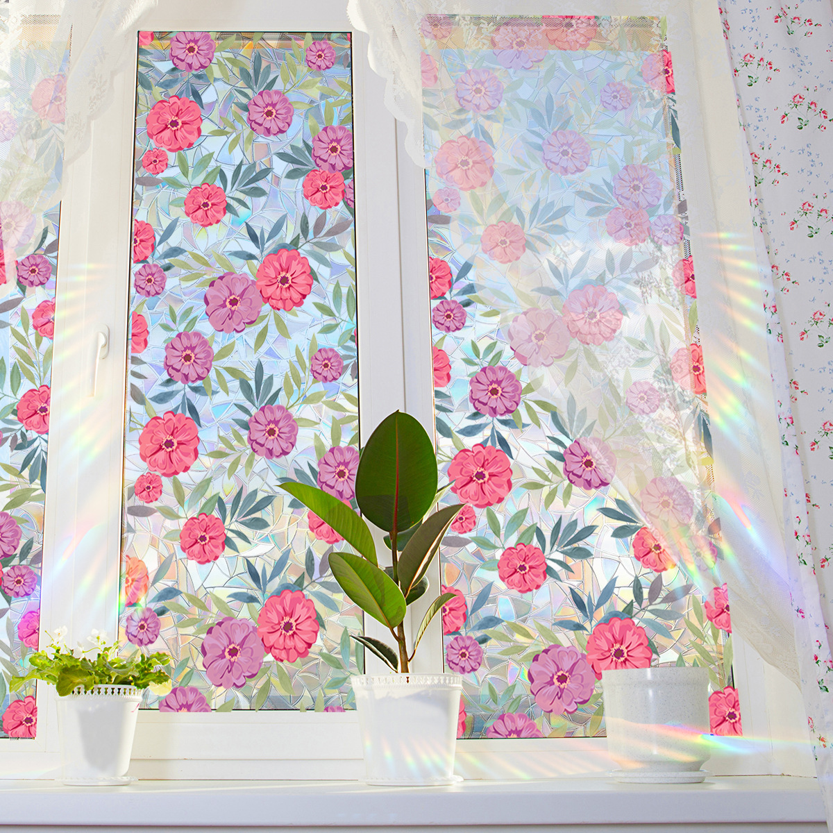 140g Weight Glass paster Home Textiles & Decor Type PVC Material Leaf Pattern Casual, Pastoral Style Casual Pastoral Leaf PVC Glass Paster Wall Art 211