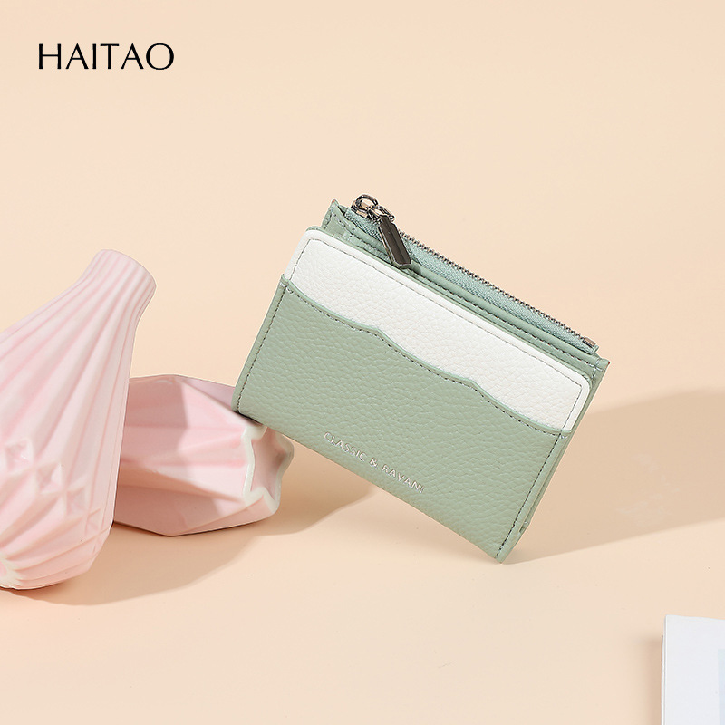 2025 nuevo color de contraste lindo alto valor de la cara multi-tarjeta billetera transfronteriza corta billetera de moda para mujeres