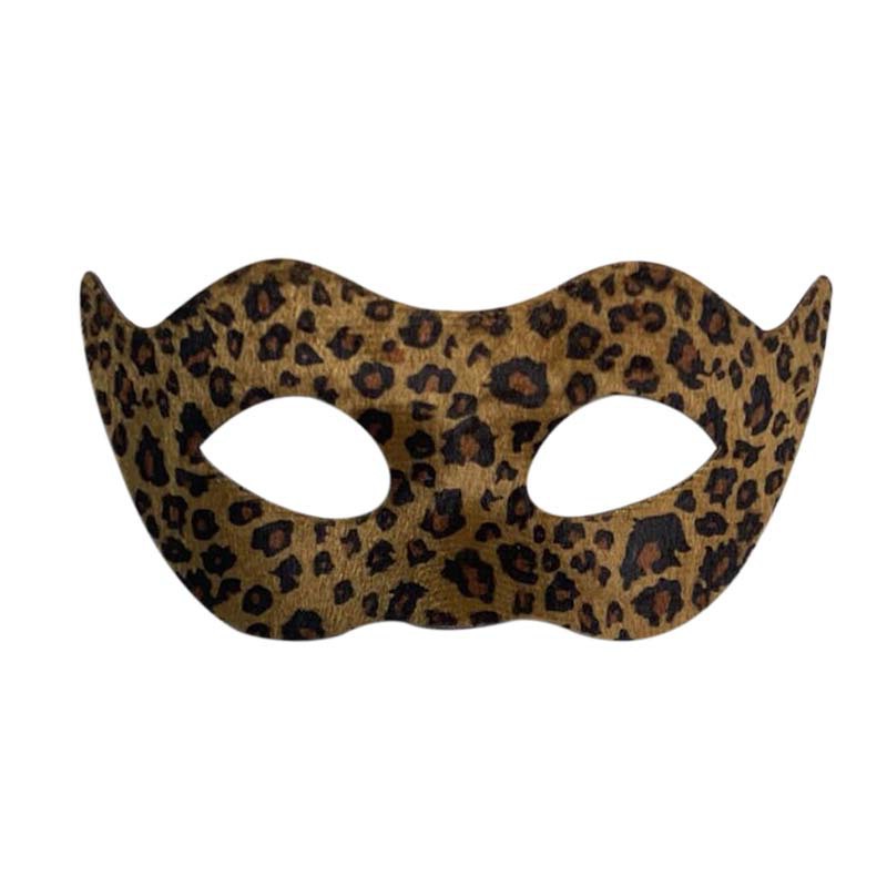 Halloween nuevo leopardo máscara de animal mitad cara baile cos luchador mano fiesta vestido mitad cara máscara props
