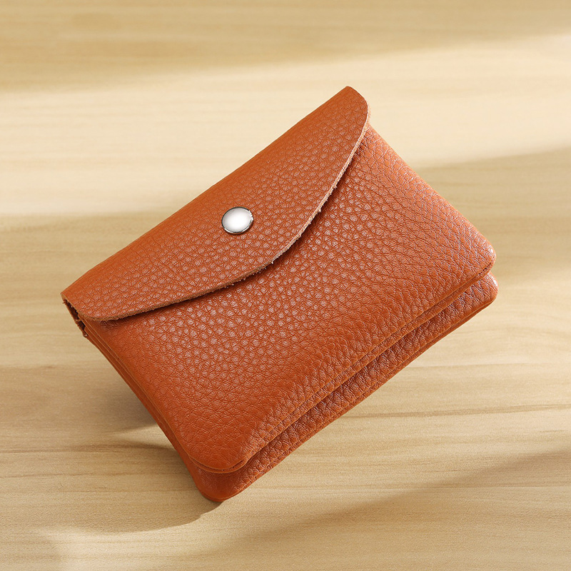Monedero de cuero suave simple para mujeres, bolso de tarjetas multifuncional para mujeres, gran capacidad para colocar joyerías pequeñas, monedas, bolso de cuero suave