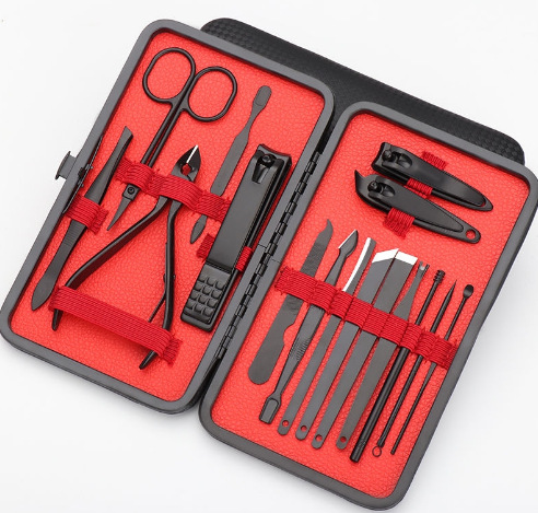 Nail Clippers traje de hogar de alta gama de acero inoxidable de alta gama manicura oreja recoger nariz tijeras de pelo cortauñas conjunto completo