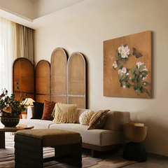 海棠蛺蝶圖 中式小眾客廳裝飾畫日式掛畫沙發背景牆喬遷送禮壁畫