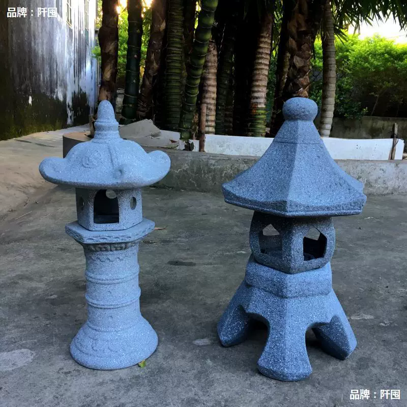 Садовая керамическая каменная лампа в японском стиле Подсвечник для газона, Рокарий, садовое украшение, имитация мрамора, ветряная лампа
