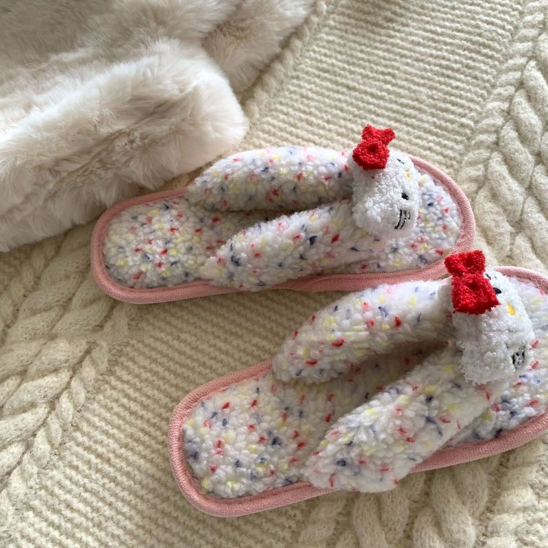可爱卡通HelloKitty人字拖女2025秋冬季轻便舒适平底防滑棉拖鞋女|undefined