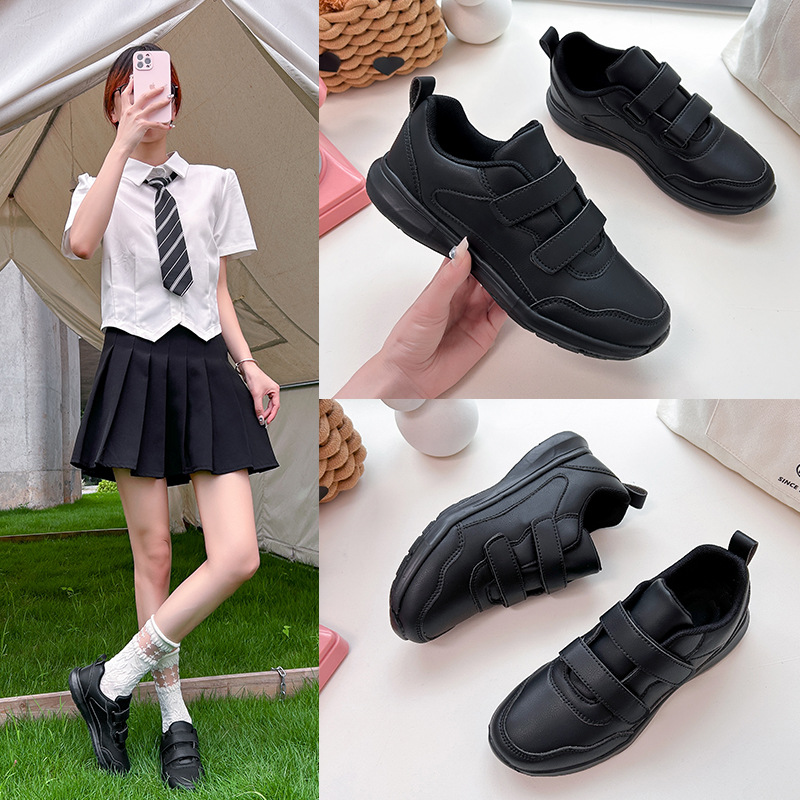 Opiskelijoiden valkoiset unisex-taikasoljella varustetut kevyet pariskunnan tyyliset urheilukoulun tanssikengät_voghion.com